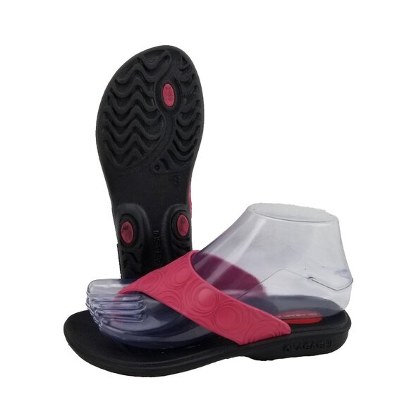 ✅Okabashi Thong Sandals Pink/Black Flip Flops Women’s  Small/5-6 Summer Shoes - Picture 2 of 10